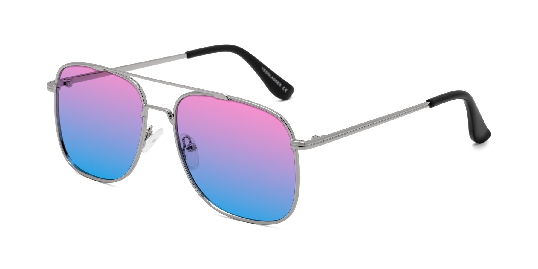 Angle of Merry in Silver with Pink / Blue Gradient Lenses