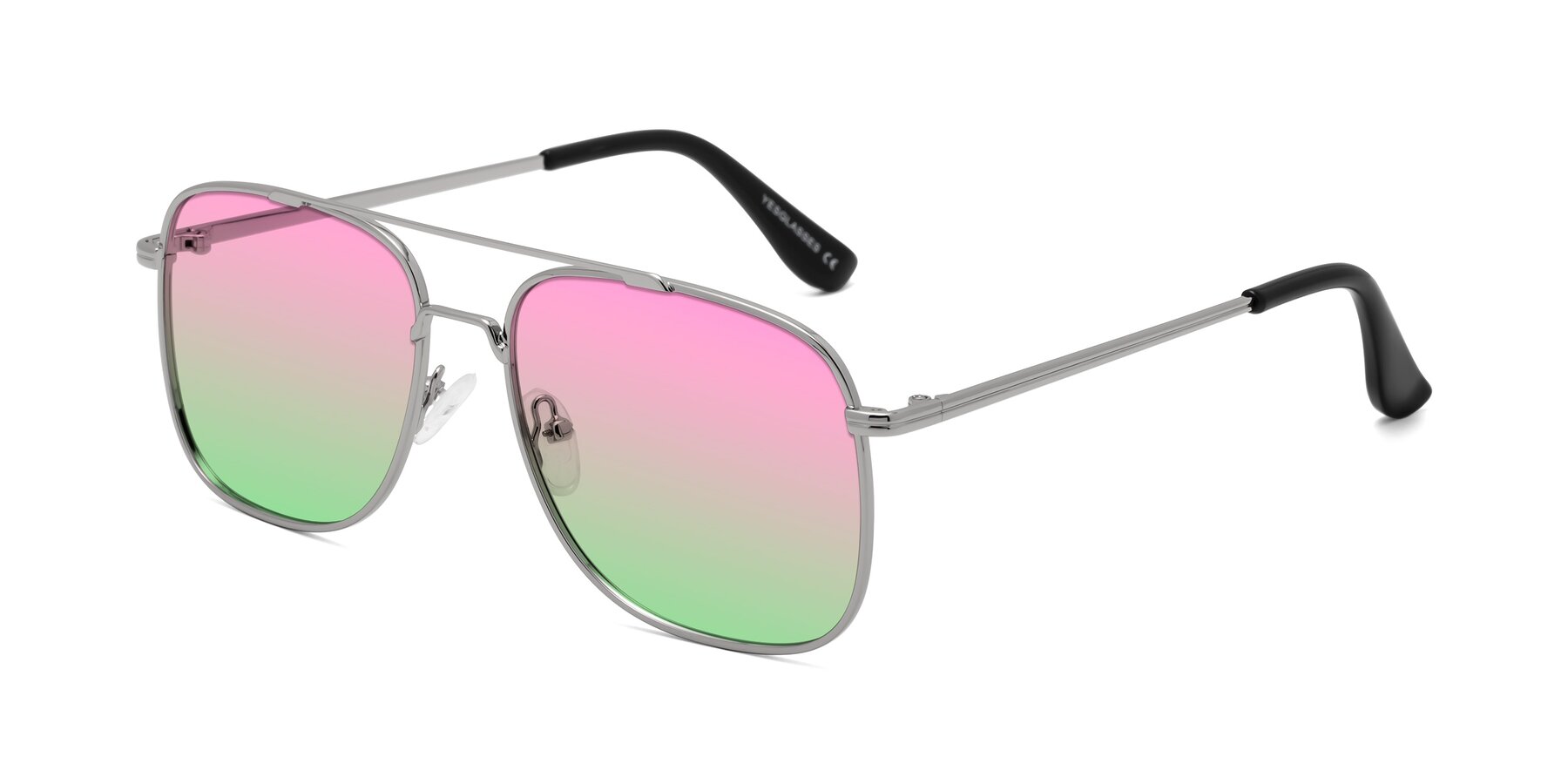 Angle of Merry in Silver with Pink / Green Gradient Lenses