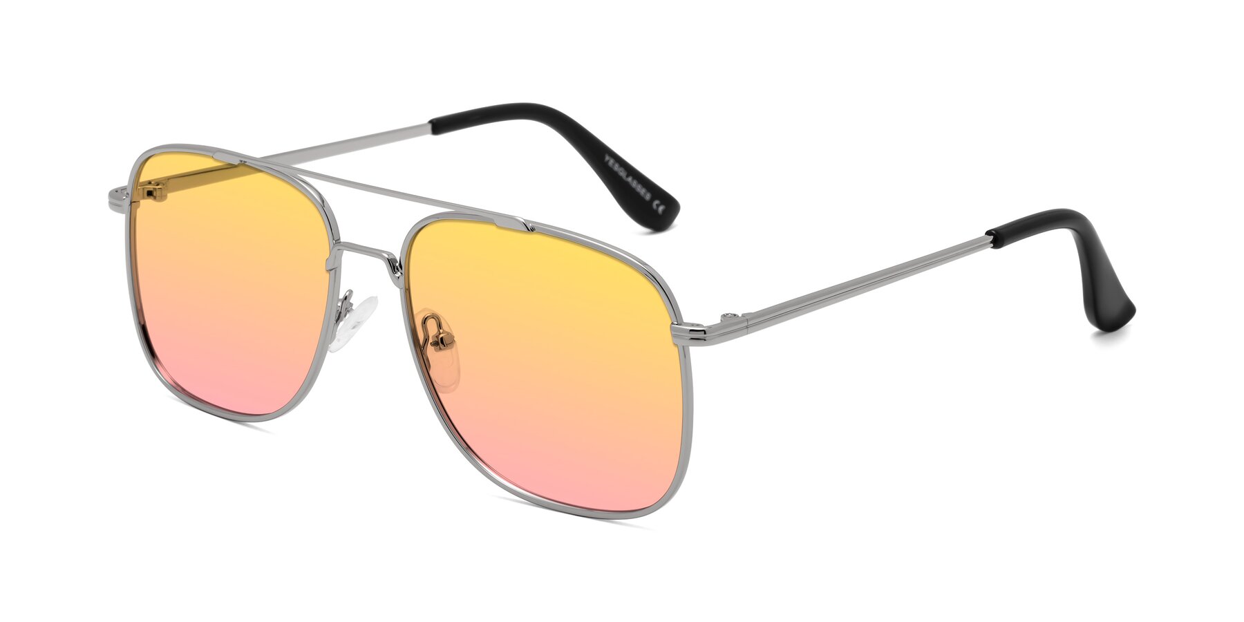 Angle of Merry in Silver with Yellow / Pink Gradient Lenses