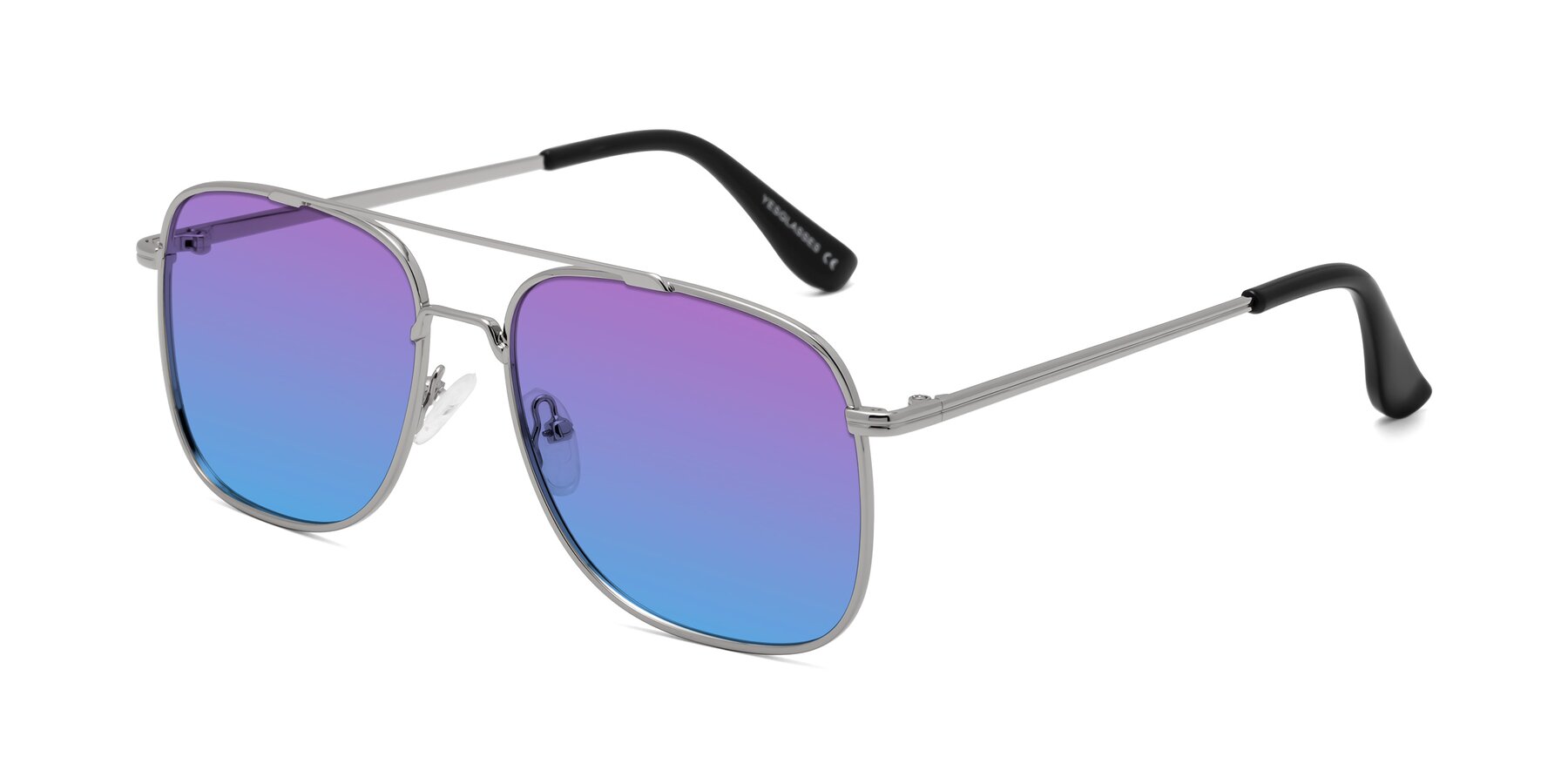 Angle of Merry in Silver with Purple / Blue Gradient Lenses