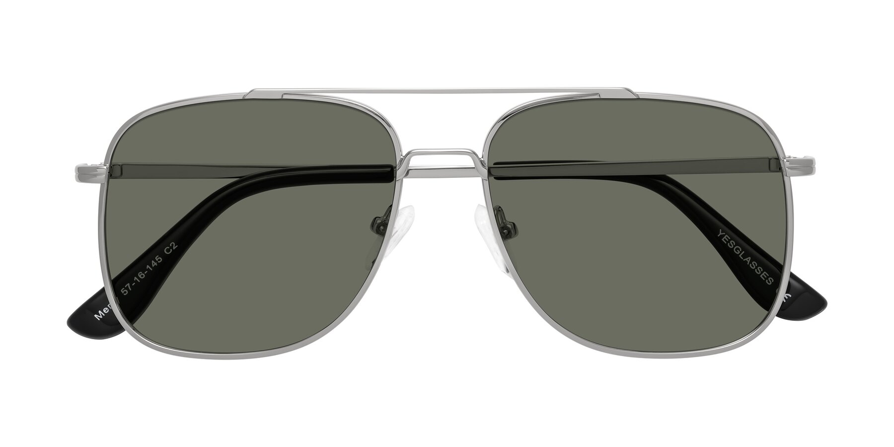 Folded Front of Merry in Silver with Gray Polarized Lenses