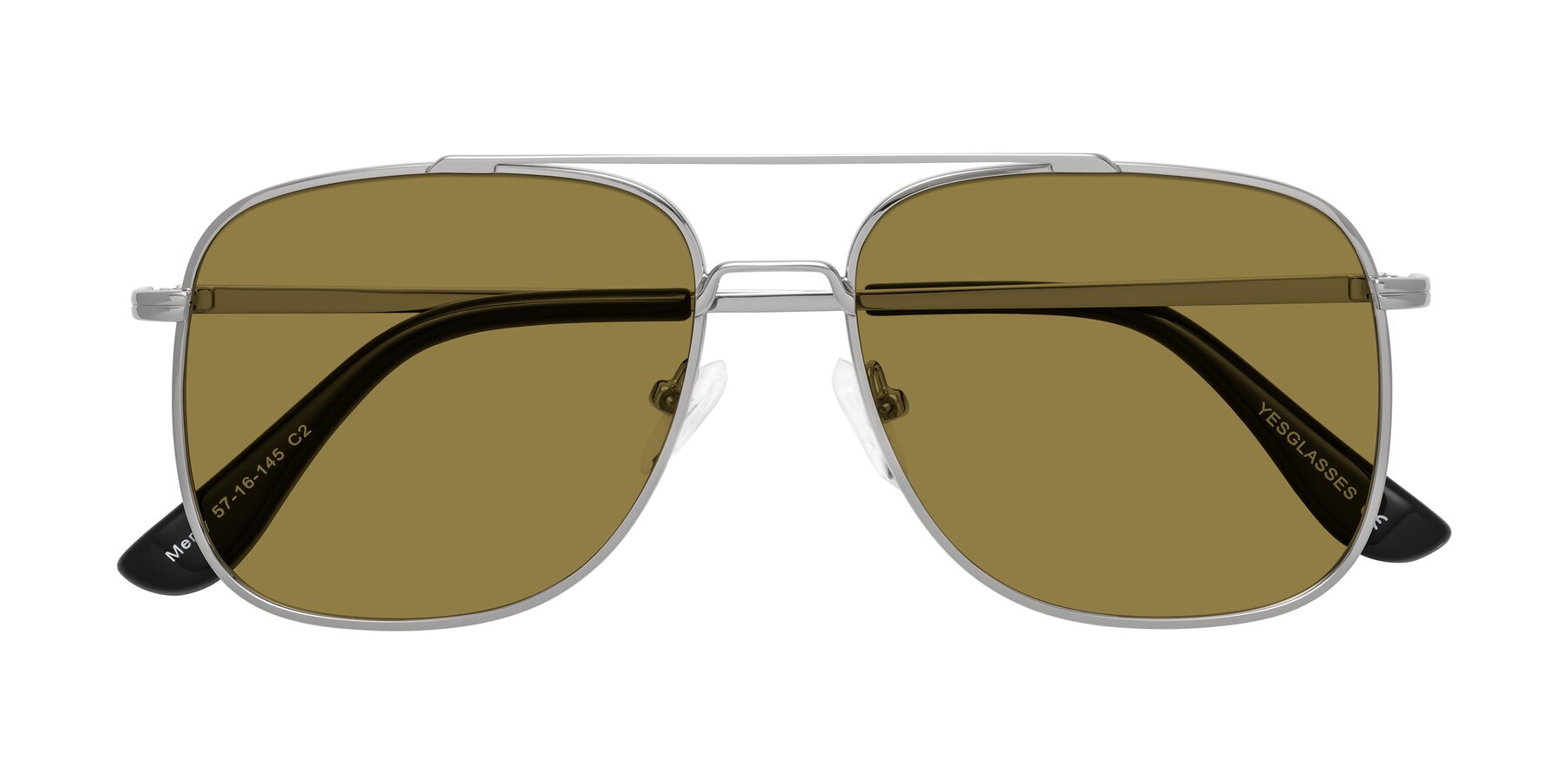 Folded Front of Merry in Silver with Brown Polarized Lenses