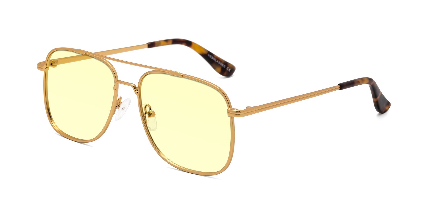 Angle of Merry in Matte Gold with Light Yellow Tinted Lenses