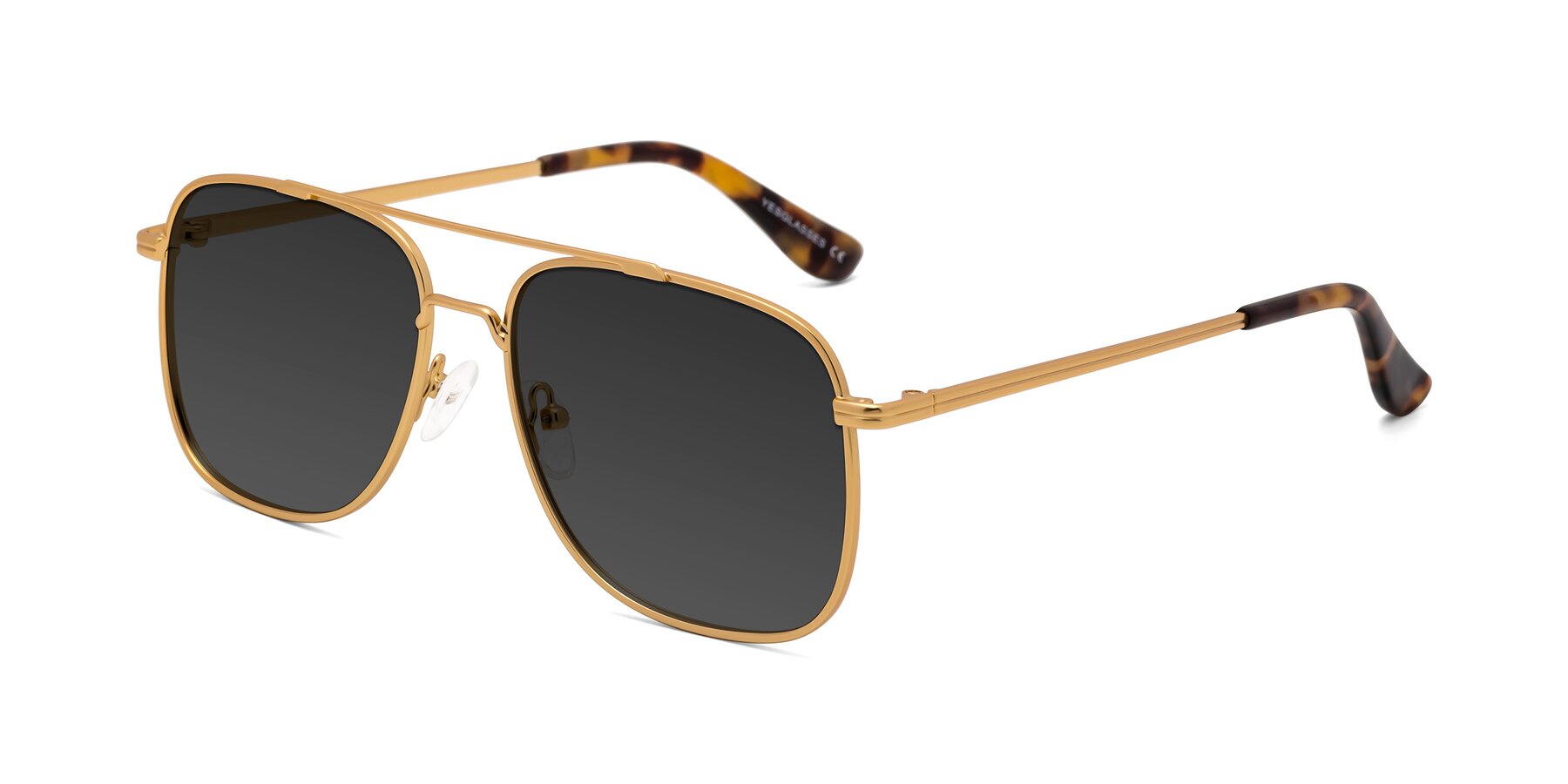 Angle of Merry in Matte Gold with Gray Tinted Lenses