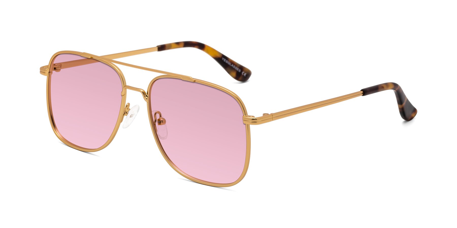 Angle of Merry in Matte Gold with Light Wine Tinted Lenses