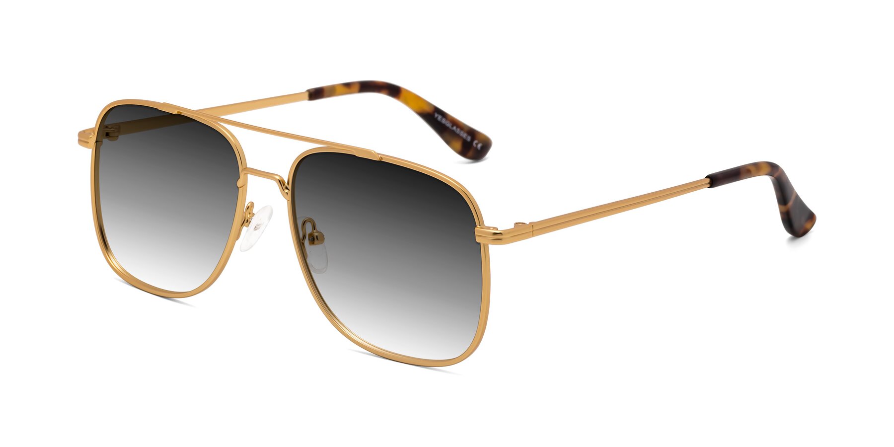 Angle of Merry in Matte Gold with Gray Gradient Lenses