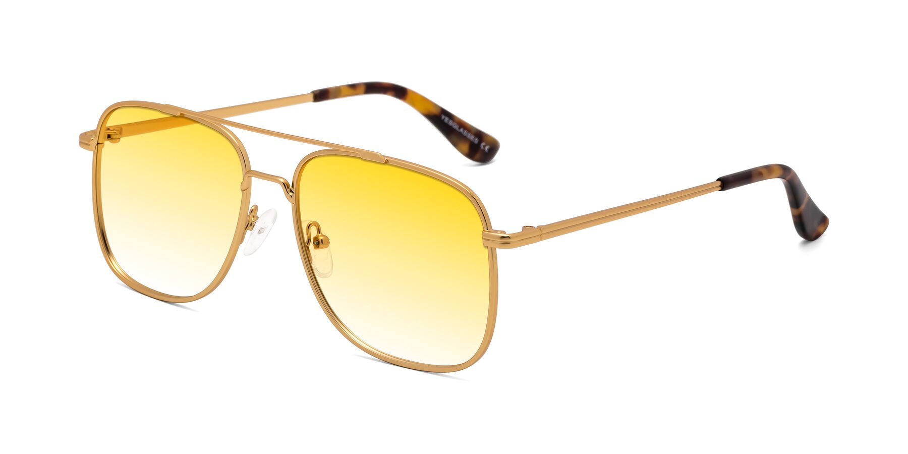 Angle of Merry in Matte Gold with Yellow Gradient Lenses