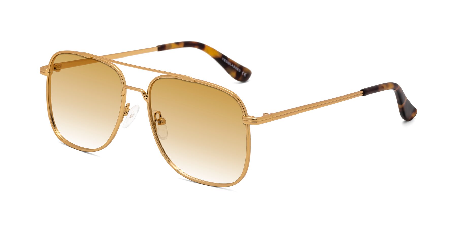 Angle of Merry in Matte Gold with Champagne Gradient Lenses