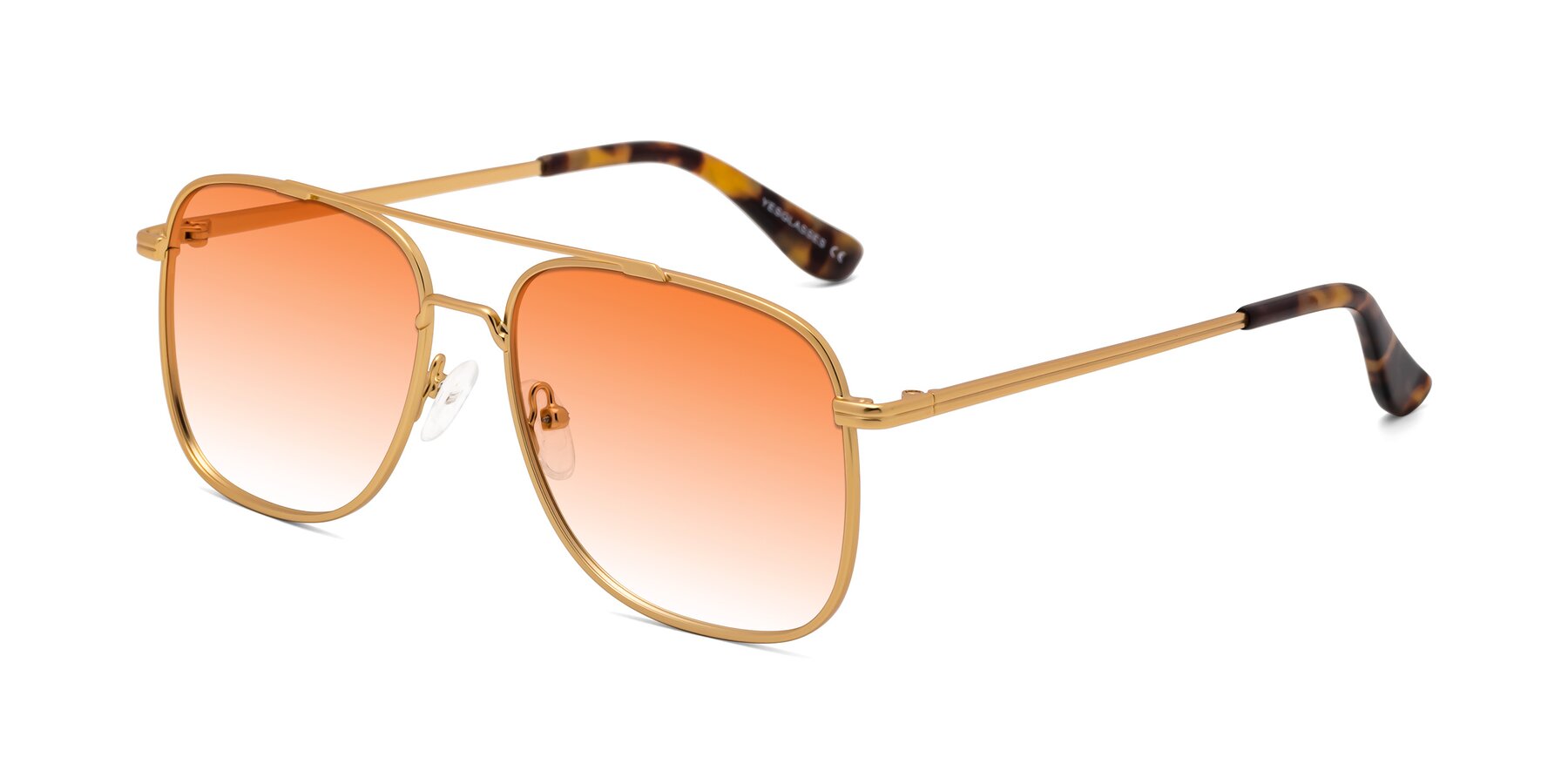 Angle of Merry in Matte Gold with Orange Gradient Lenses