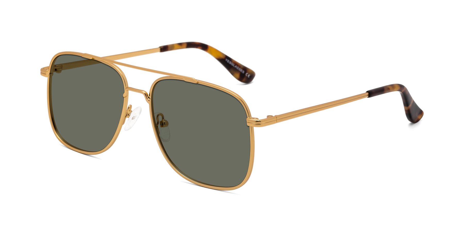 Angle of Merry in Matte Gold with Gray Polarized Lenses