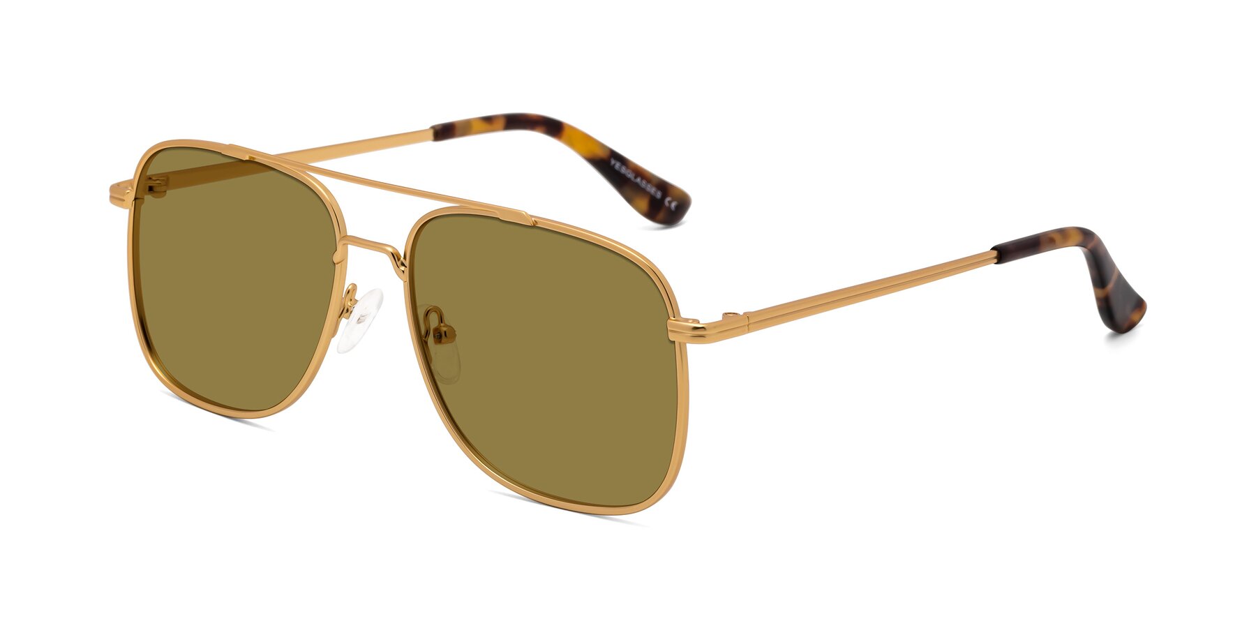 Angle of Merry in Matte Gold with Brown Polarized Lenses