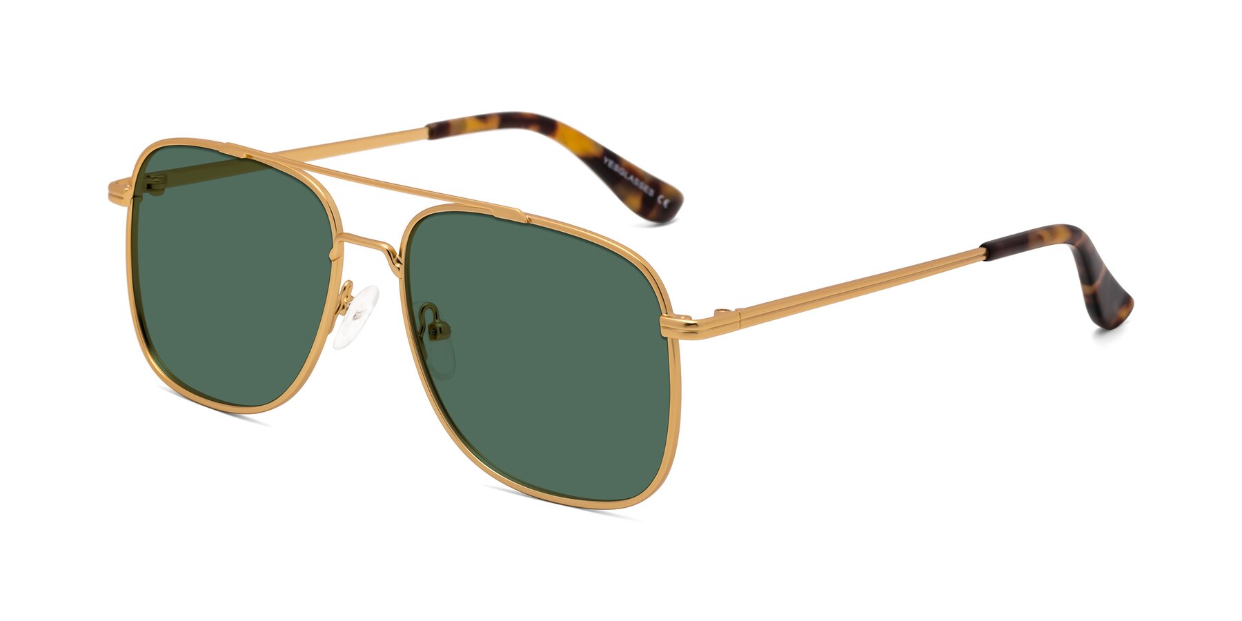 Angle of Merry in Matte Gold with Green Polarized Lenses