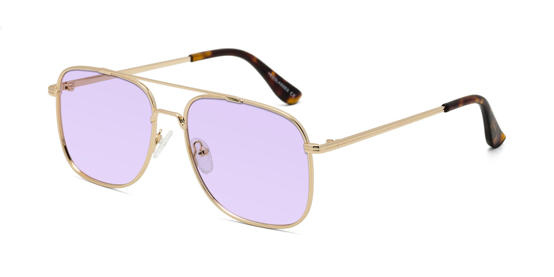 Angle of Merry in Gold with Light Purple Tinted Lenses