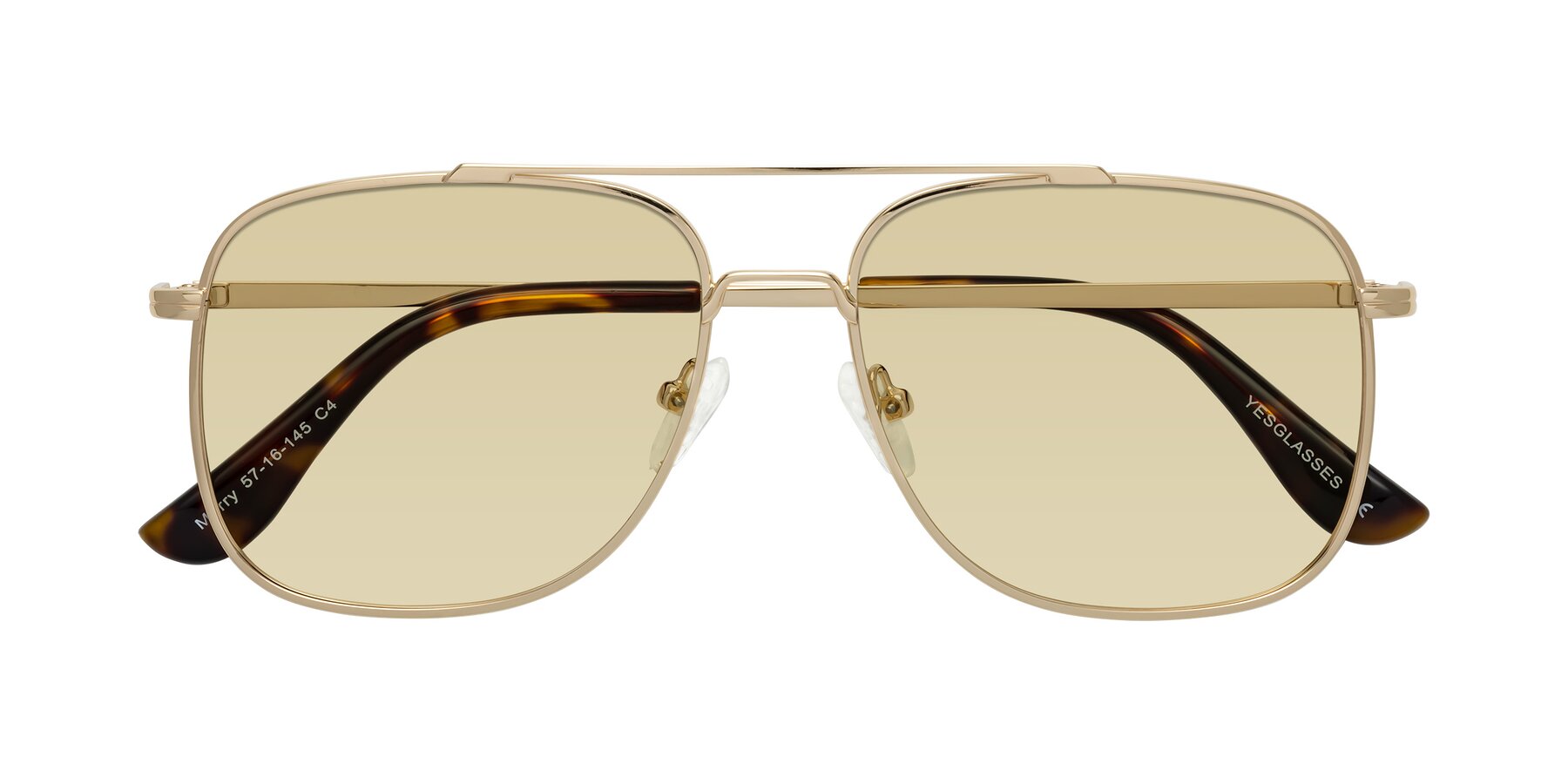 Folded Front of Merry in Gold with Light Champagne Tinted Lenses