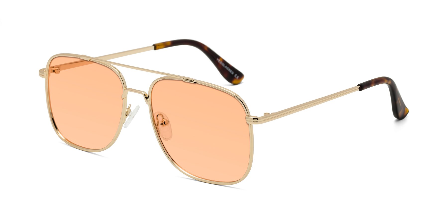 Angle of Merry in Gold with Light Orange Tinted Lenses