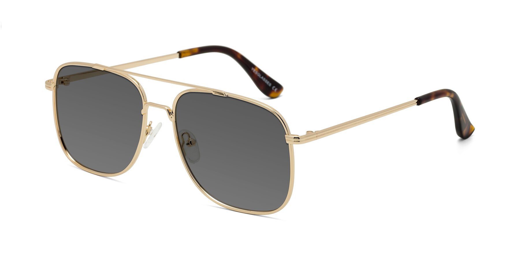 Angle of Merry in Gold with Medium Gray Tinted Lenses