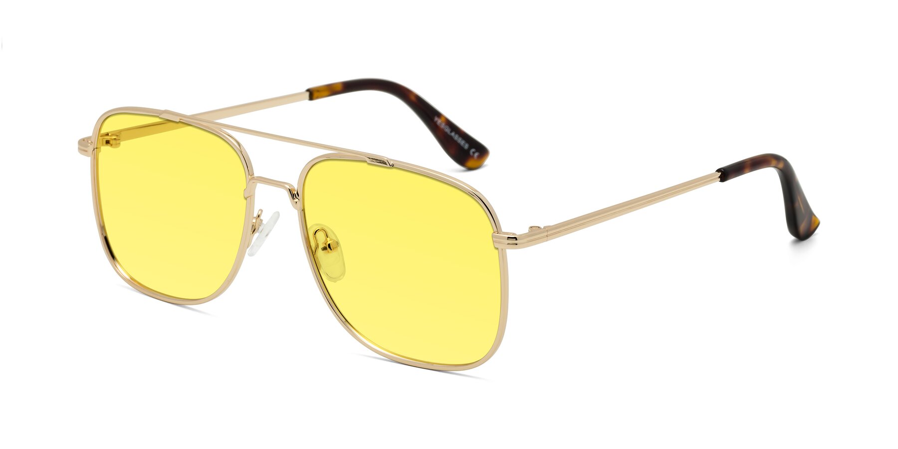 Angle of Merry in Gold with Medium Yellow Tinted Lenses