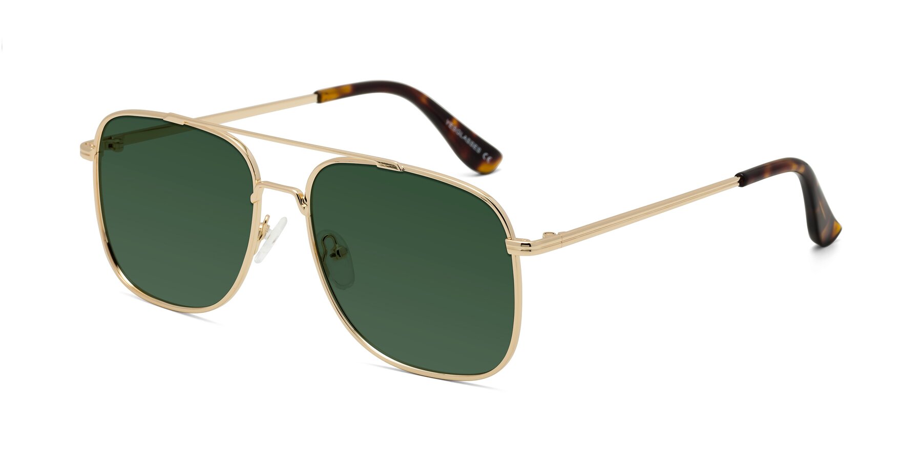 Angle of Merry in Gold with Green Tinted Lenses