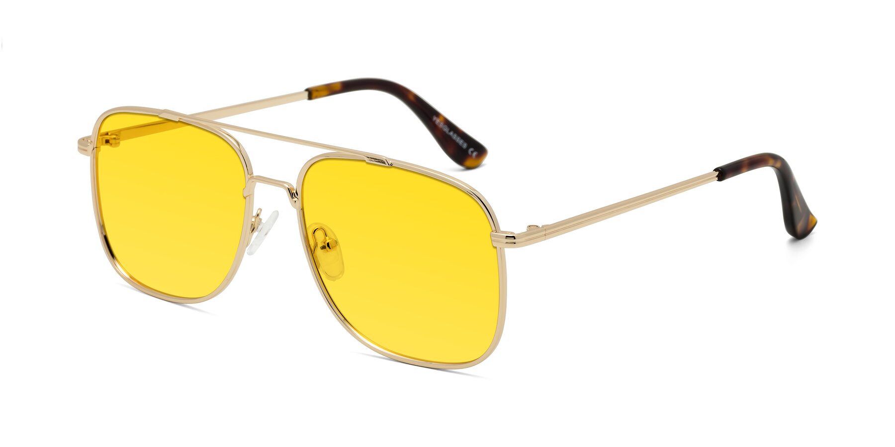 Angle of Merry in Gold with Yellow Tinted Lenses