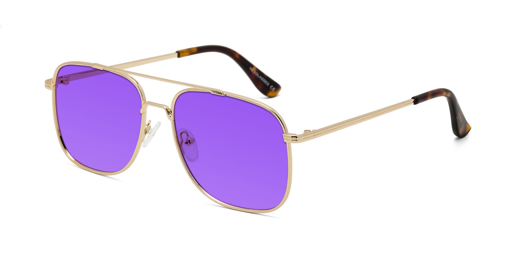 Angle of Merry in Gold with Purple Tinted Lenses