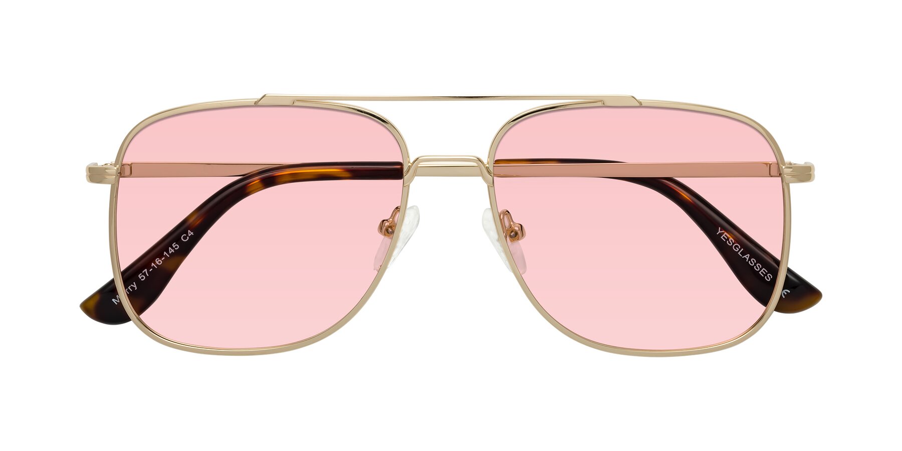 Folded Front of Merry in Gold with Light Garnet Tinted Lenses