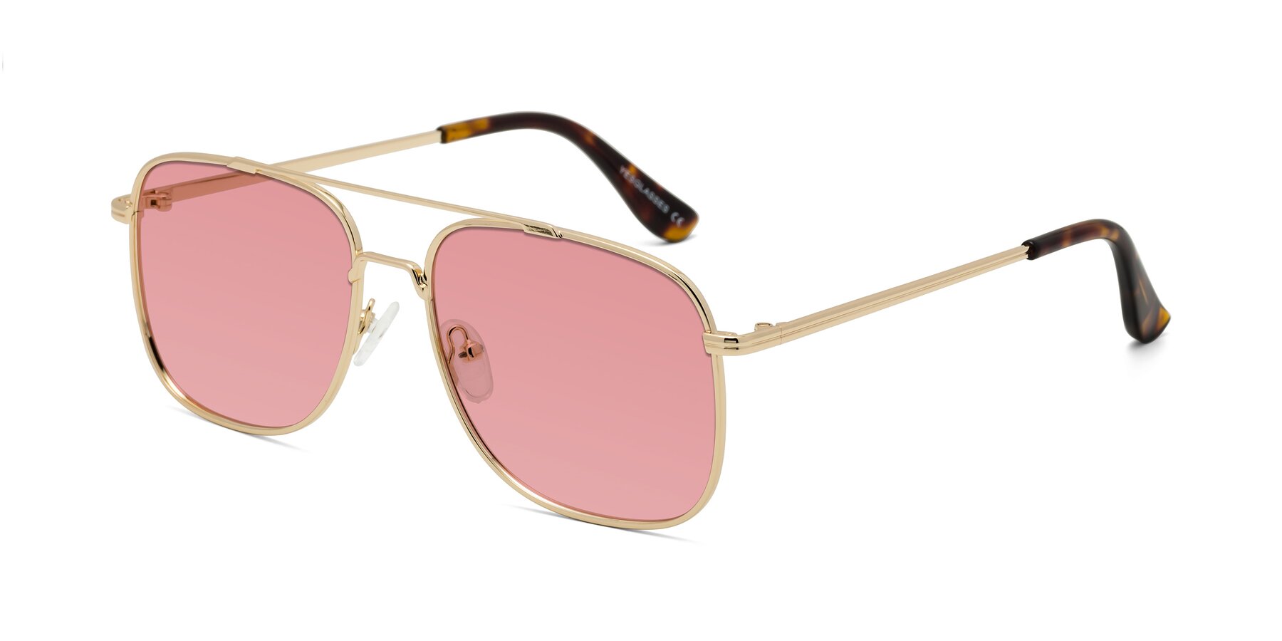 Angle of Merry in Gold with Medium Garnet Tinted Lenses