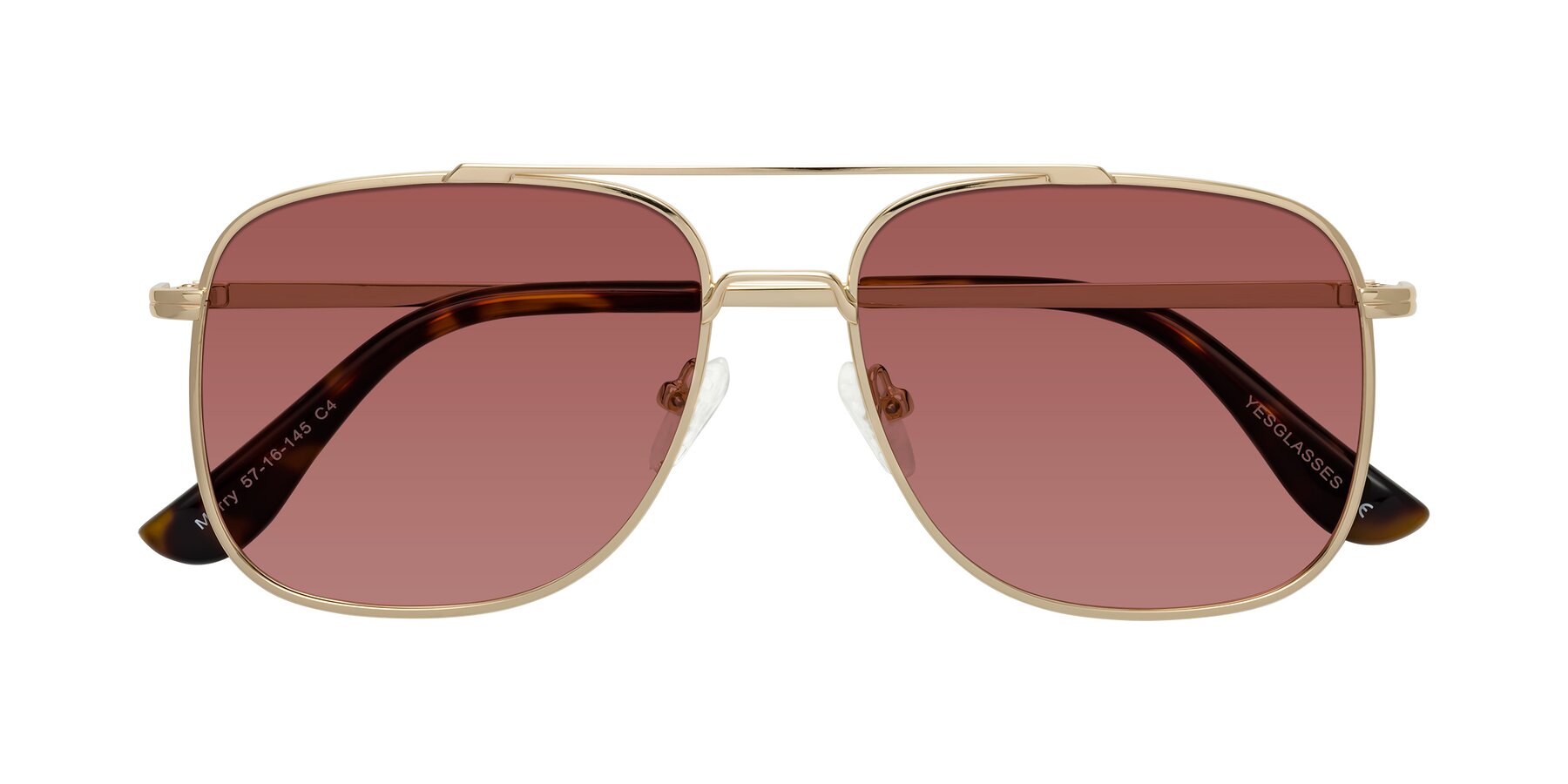 Folded Front of Merry in Gold with Garnet Tinted Lenses