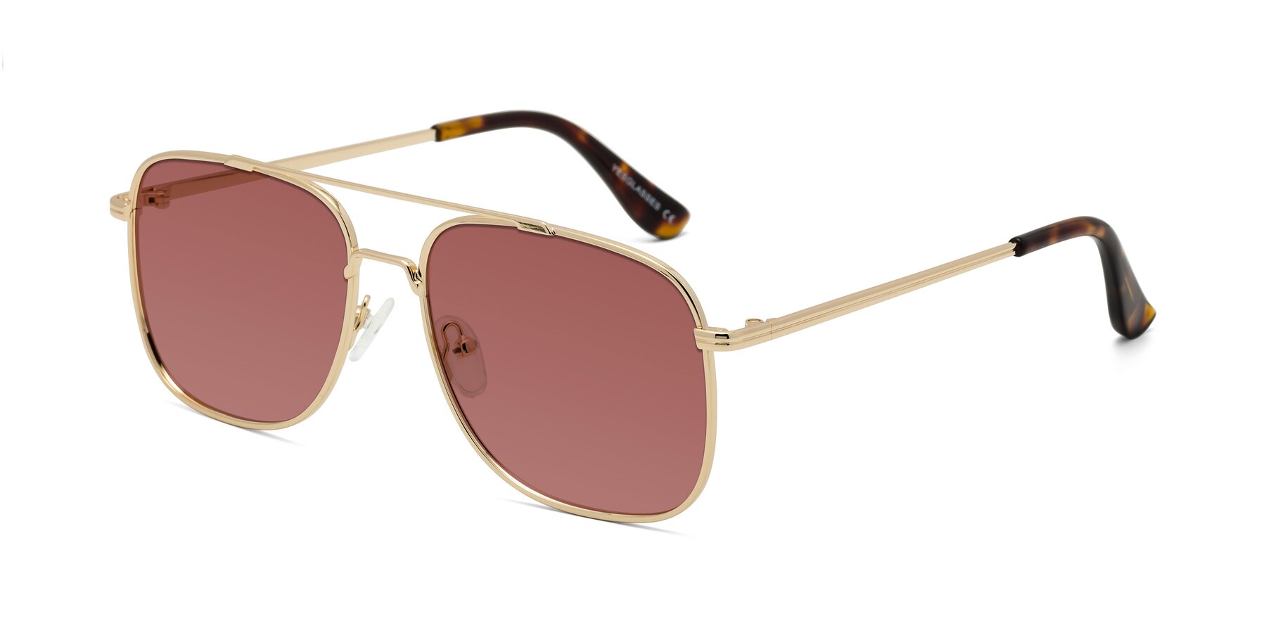 Angle of Merry in Gold with Garnet Tinted Lenses