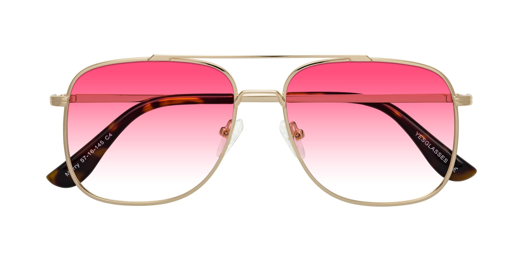 Folded Front of Merry in Gold with Pink Gradient Lenses