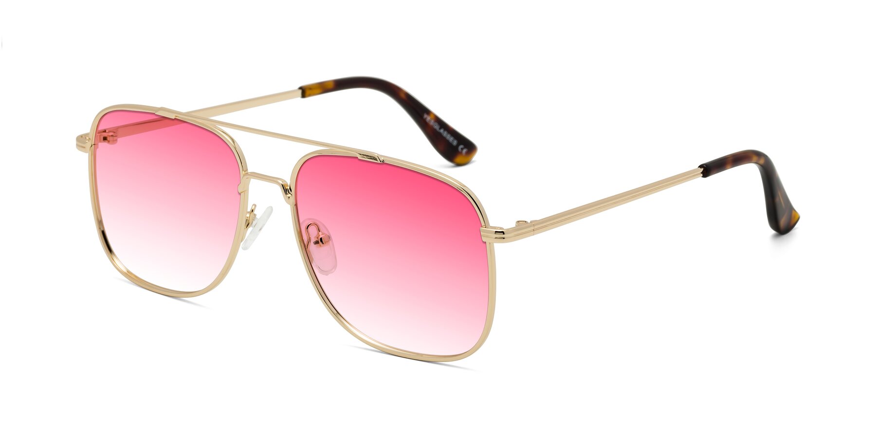 Angle of Merry in Gold with Pink Gradient Lenses