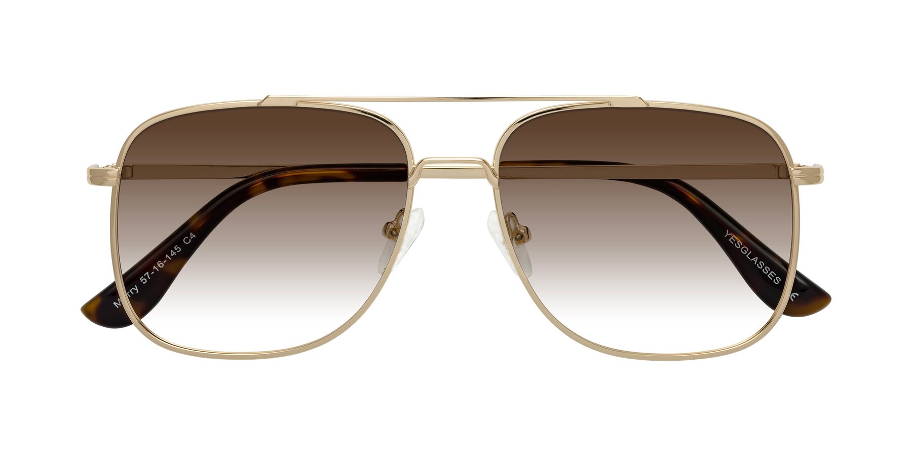 Folded Front of Merry in Gold with Brown Gradient Lenses