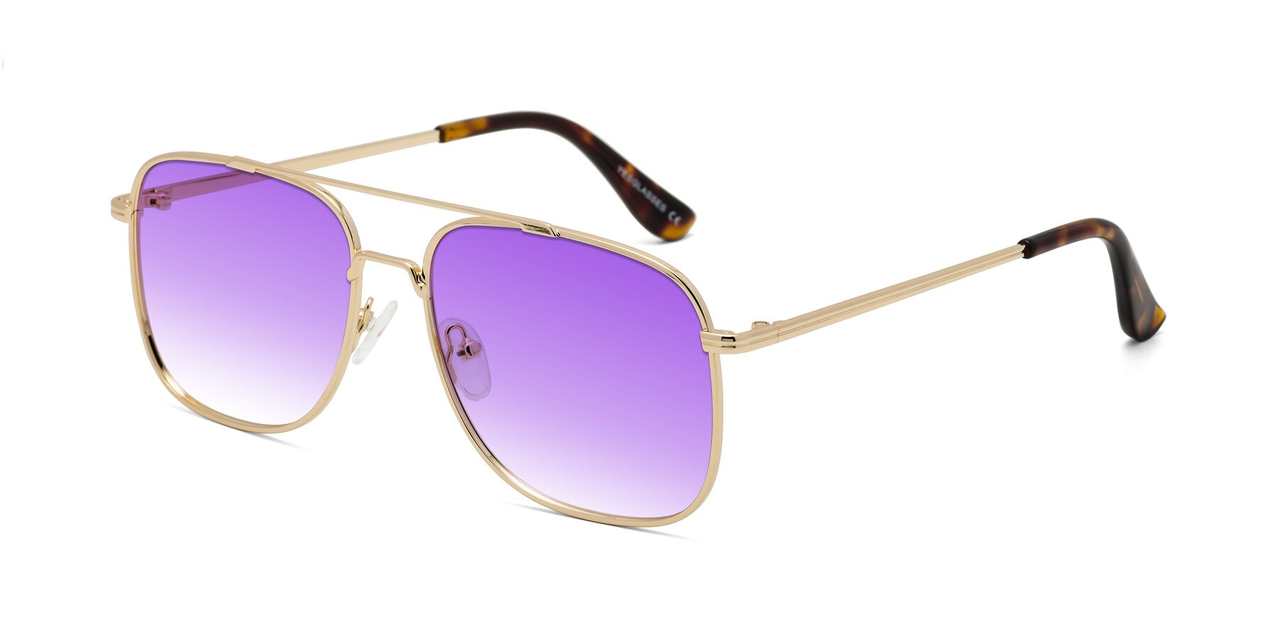 Angle of Merry in Gold with Purple Gradient Lenses