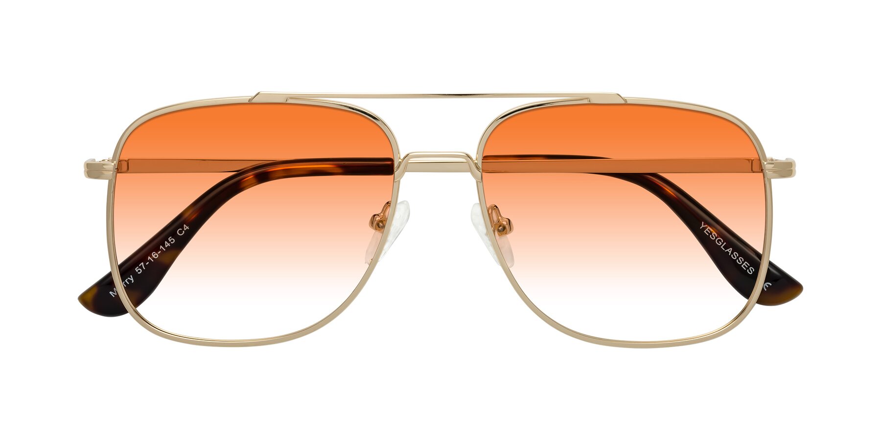 Folded Front of Merry in Gold with Orange Gradient Lenses