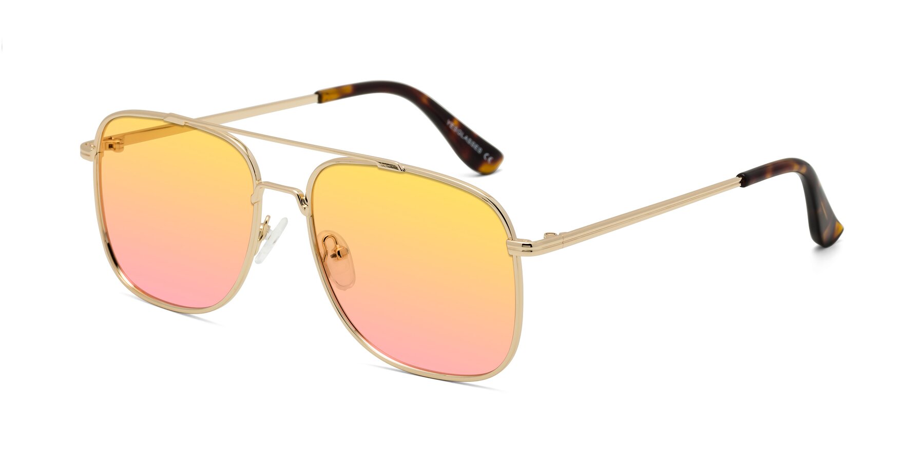 Angle of Merry in Gold with Yellow / Pink Gradient Lenses