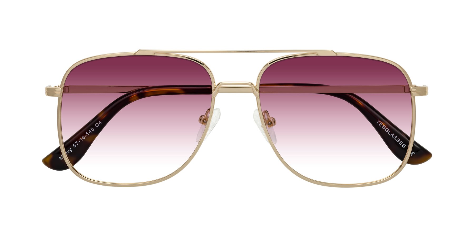 Folded Front of Merry in Gold with Wine Gradient Lenses