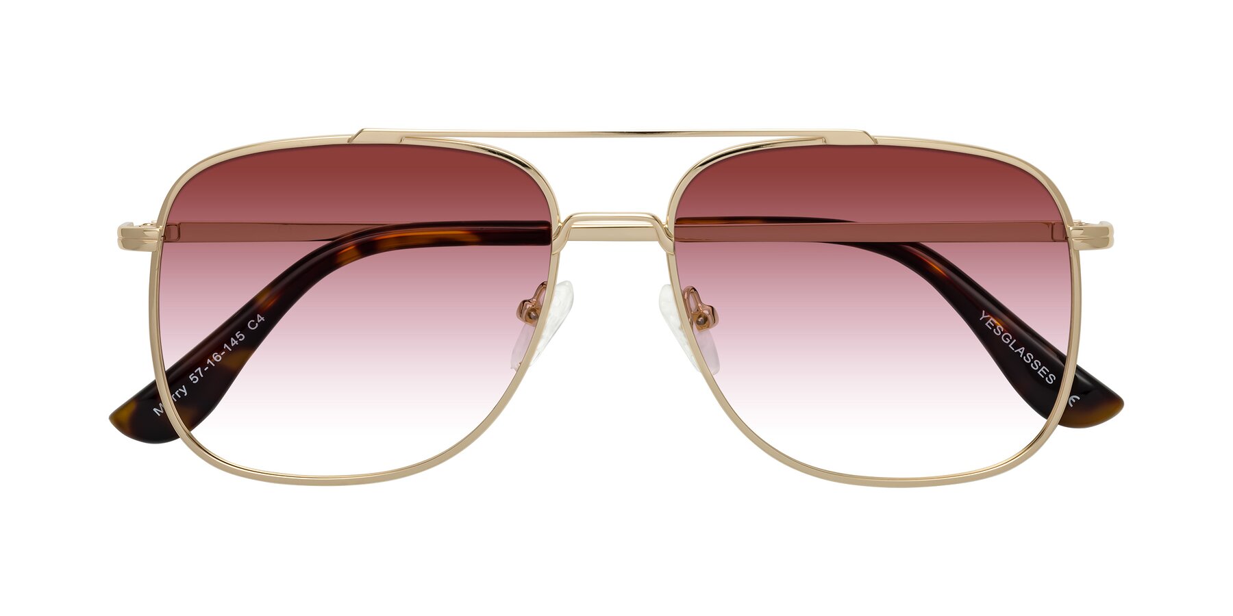 Folded Front of Merry in Gold with Garnet Gradient Lenses