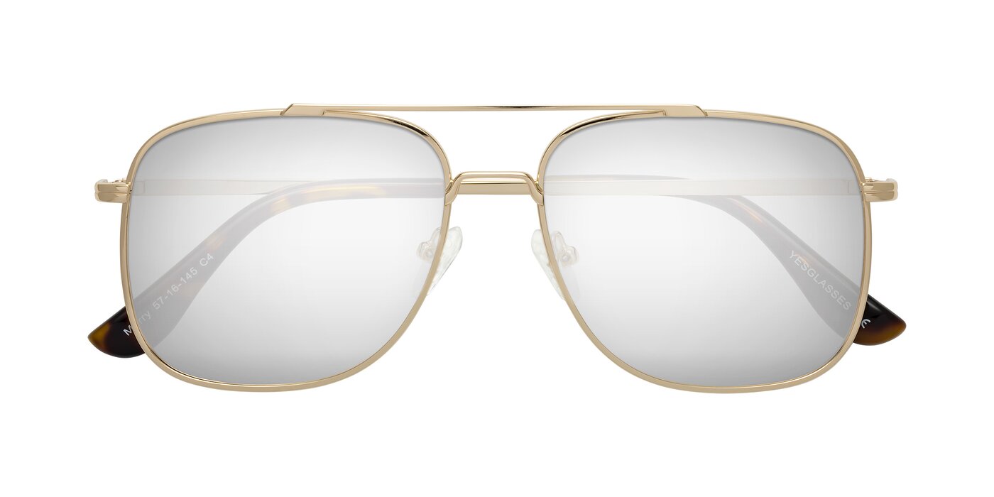 Merry - Gold Flash Mirrored Sunglasses