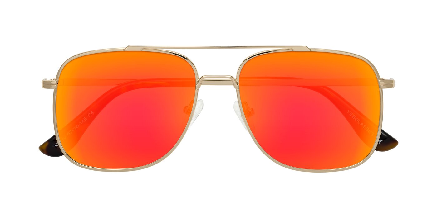 Merry - Gold Flash Mirrored Sunglasses