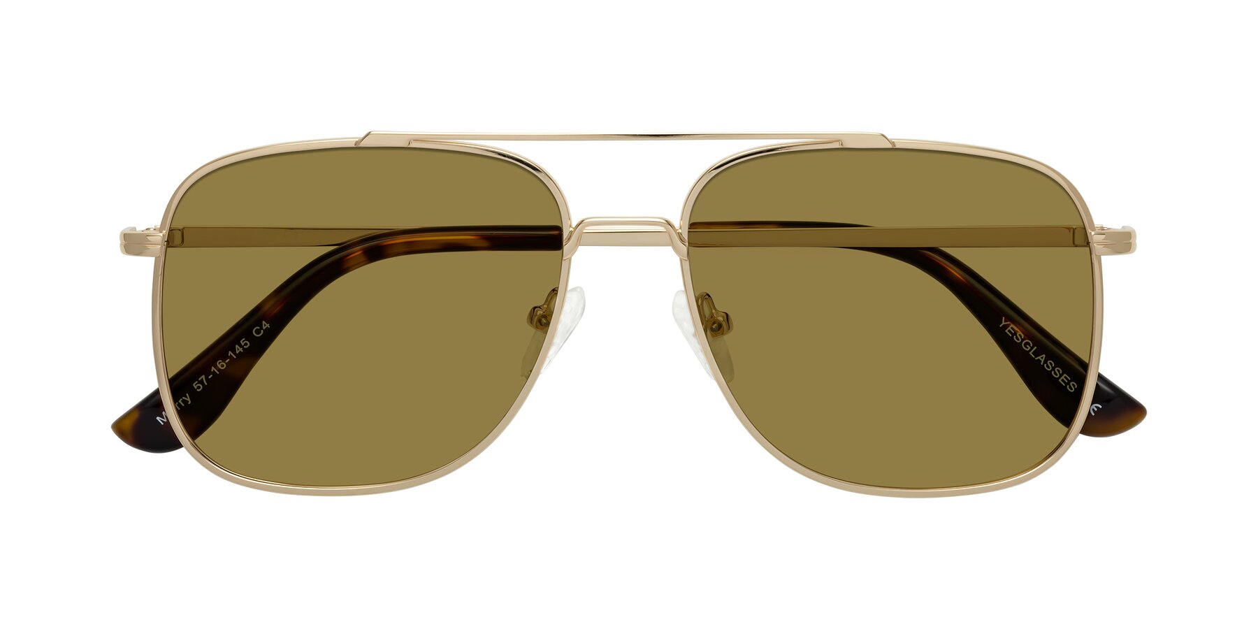 Folded Front of Merry in Gold with Brown Polarized Lenses