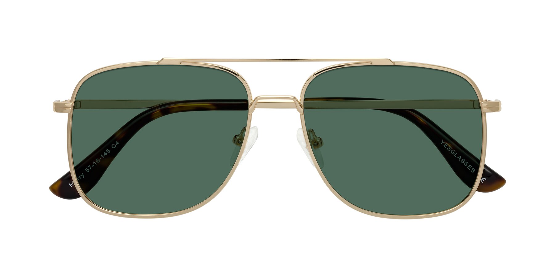 Folded Front of Merry in Gold with Green Polarized Lenses