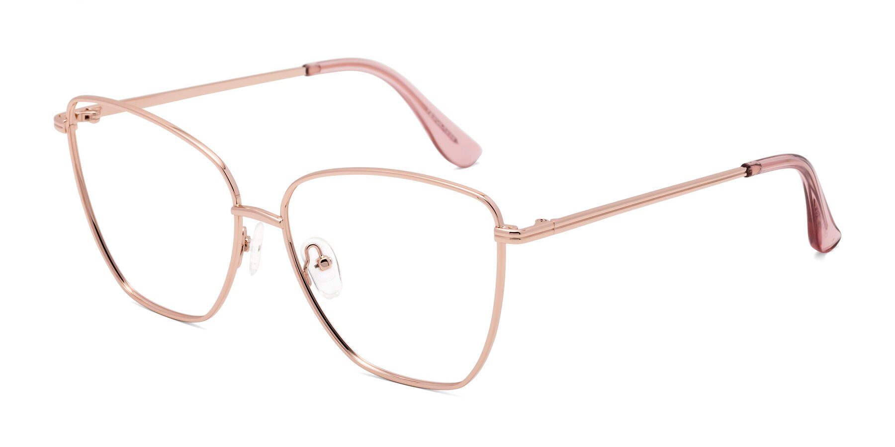 Angle of Oysters in Rose Gold with Clear Eyeglass Lenses