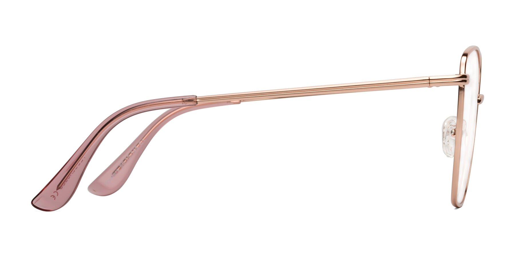 Side of Oysters in Rose Gold with Clear Blue Light Blocking Lenses