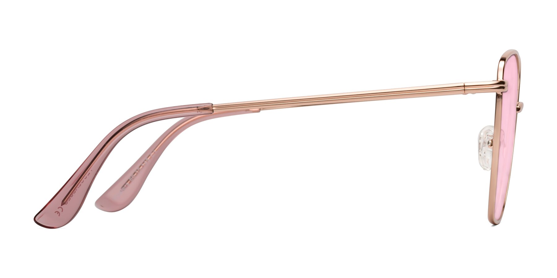 Side of Oysters in Rose Gold with Light Pink Tinted Lenses