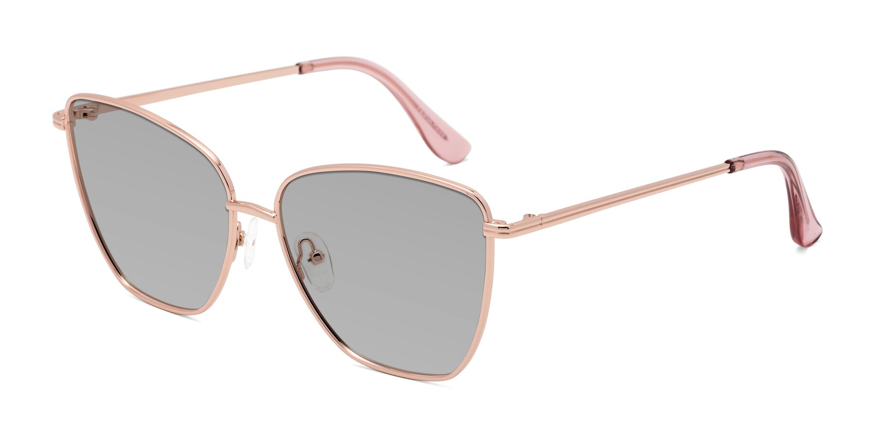 Angle of Oysters in Rose Gold with Light Gray Tinted Lenses