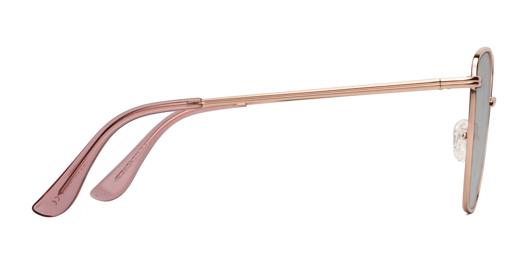 Side of Oysters in Rose Gold with Light Gray Tinted Lenses