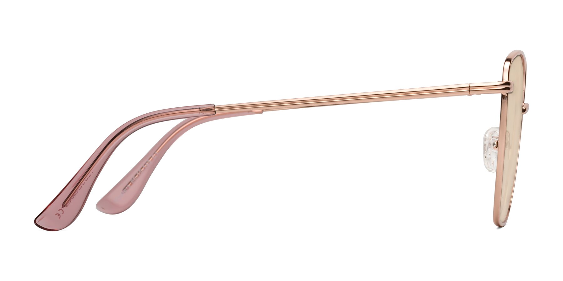 Side of Oysters in Rose Gold with Light Brown Tinted Lenses