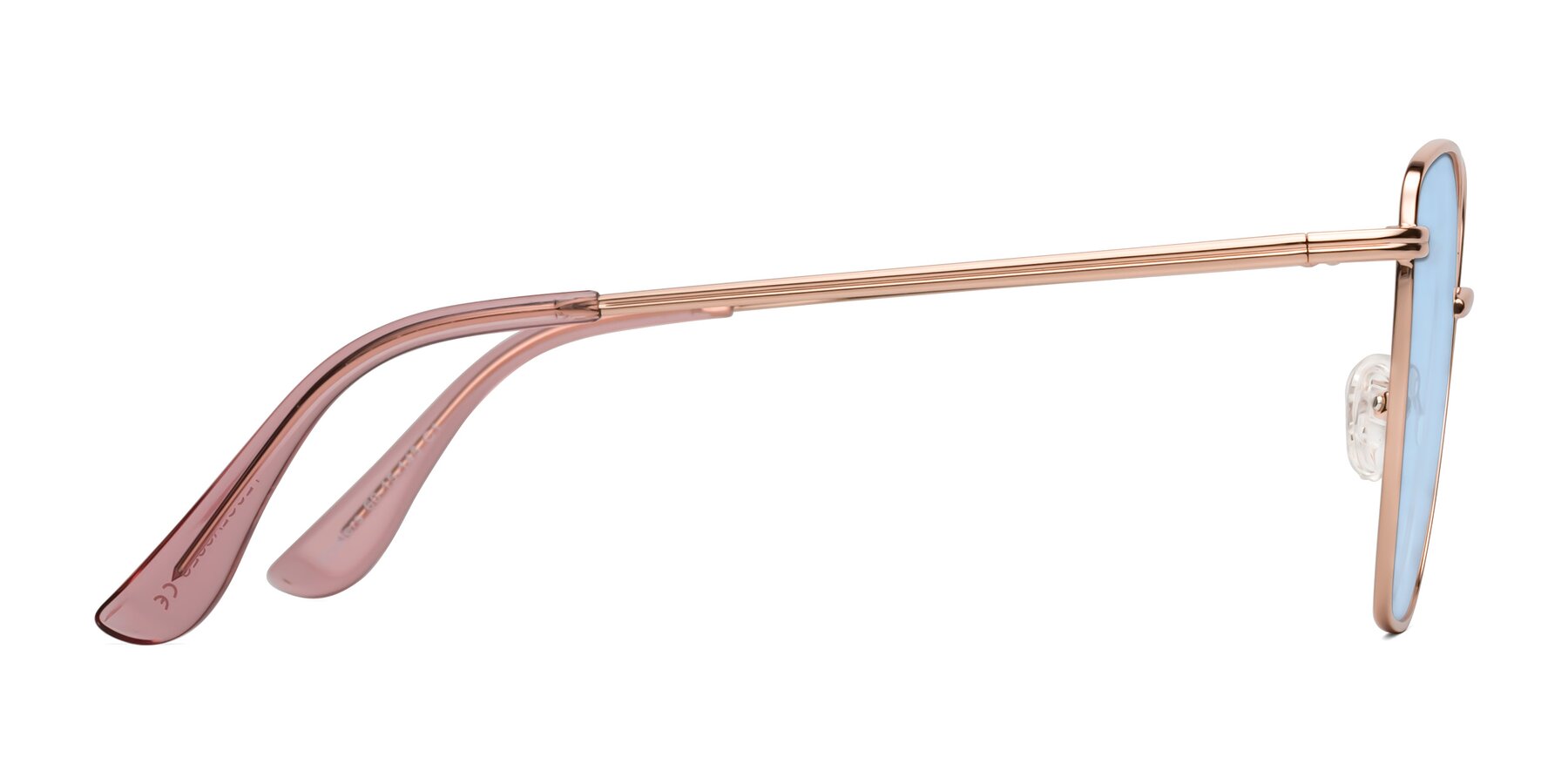 Side of Oysters in Rose Gold with Light Blue Tinted Lenses