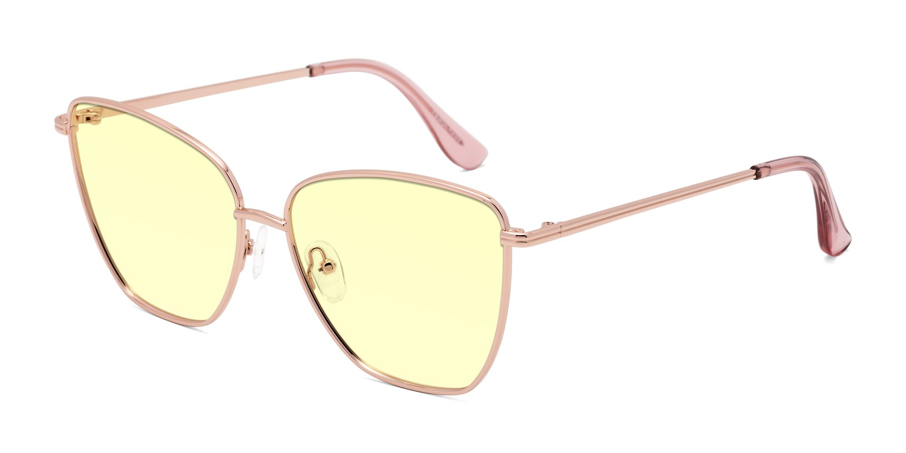 Angle of Oysters in Rose Gold with Light Yellow Tinted Lenses