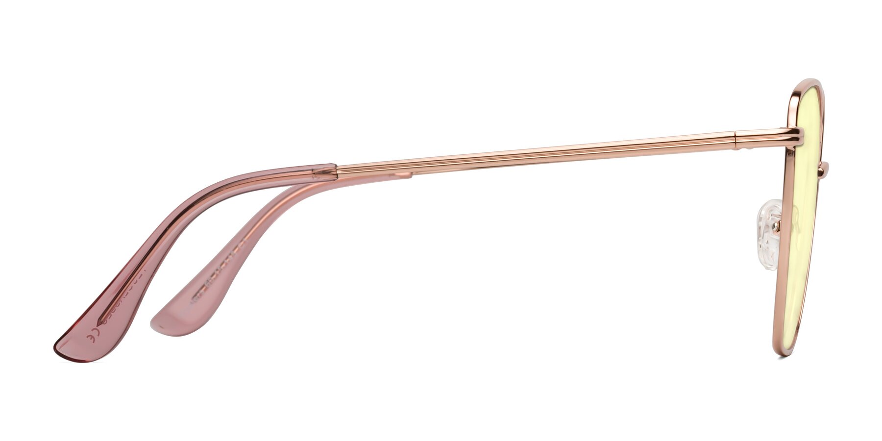 Side of Oysters in Rose Gold with Light Yellow Tinted Lenses