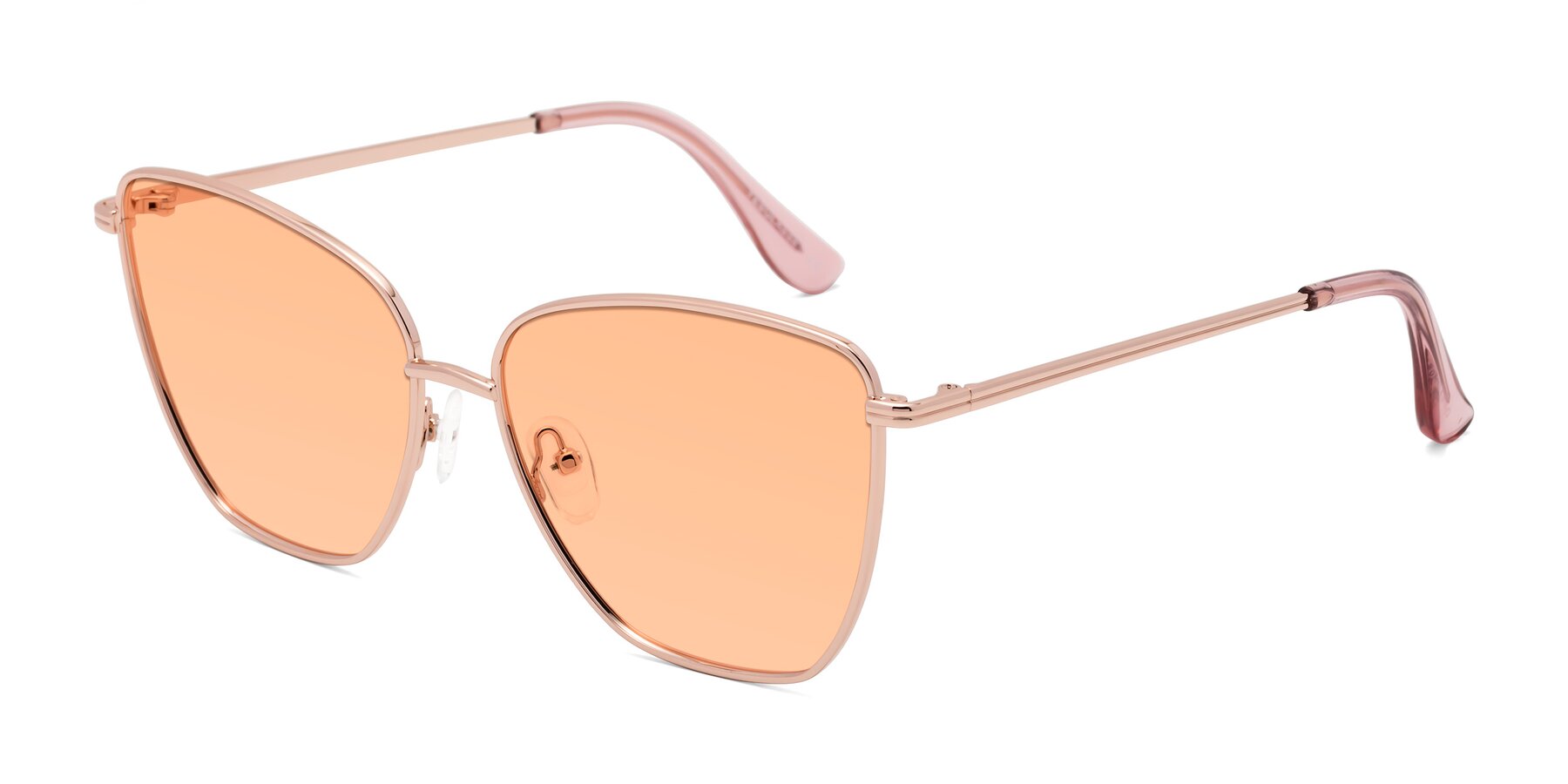 Angle of Oysters in Rose Gold with Light Orange Tinted Lenses